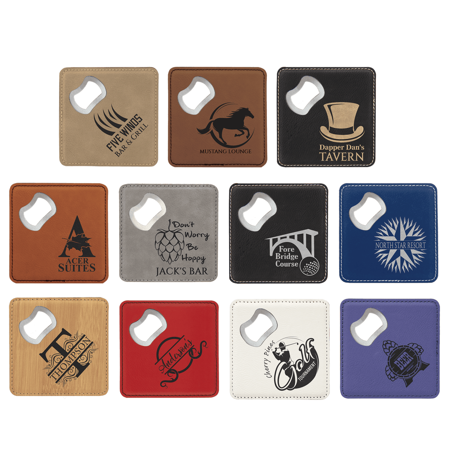 Leatherette Bottle Opener Coaster
