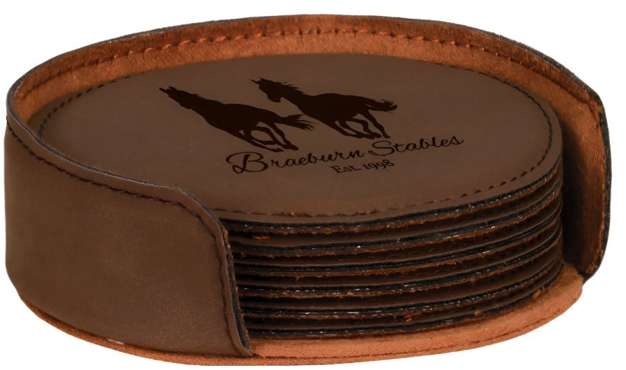 Leatherette 6-Coaster Set