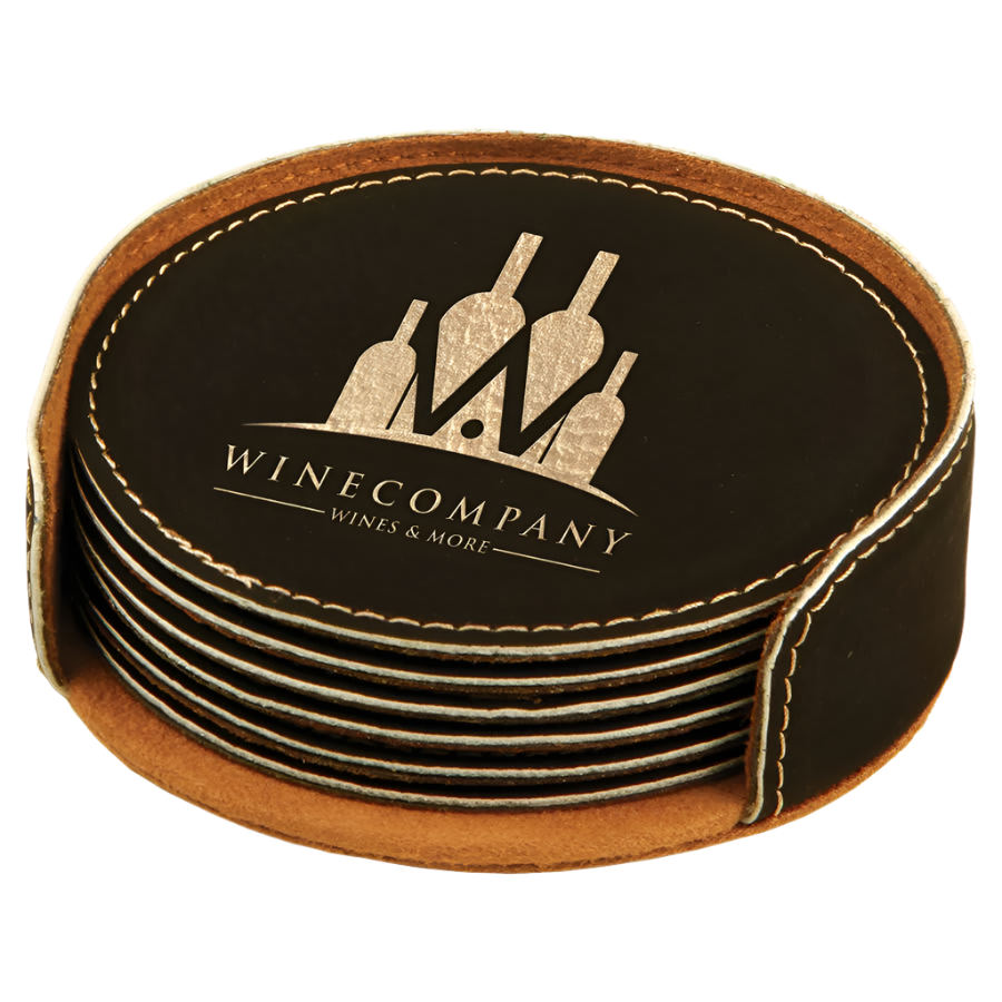 Leatherette 6-Coaster Set