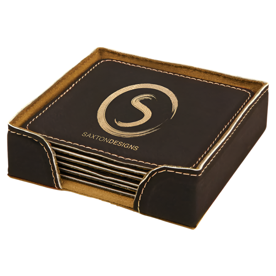 Leatherette 6-Coaster Set