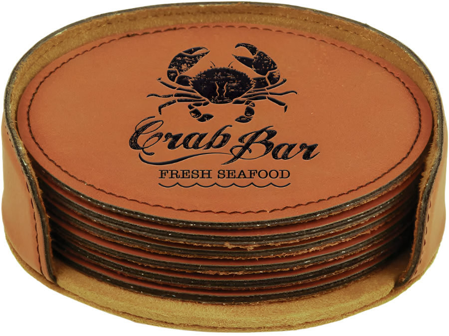 Leatherette 6-Coaster Set