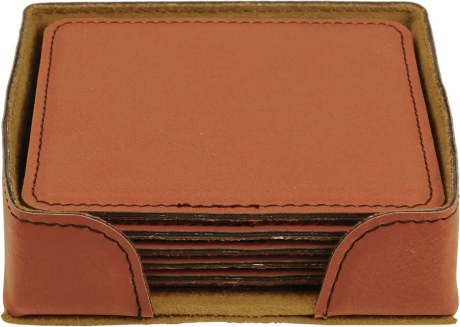 Leatherette 6-Coaster Set