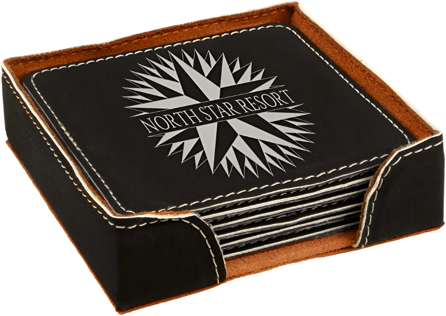 Leatherette 6-Coaster Set