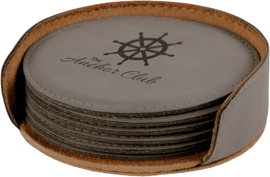 Leatherette 6-Coaster Set