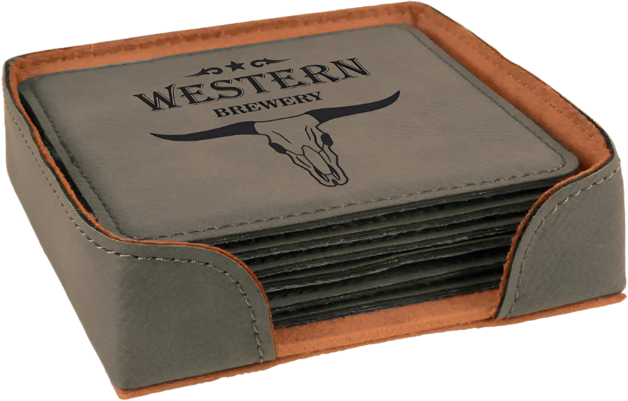Leatherette 6-Coaster Set