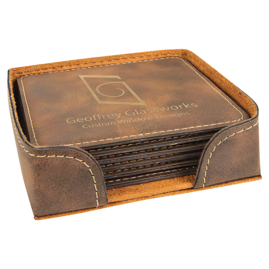 Leatherette 6-Coaster Set