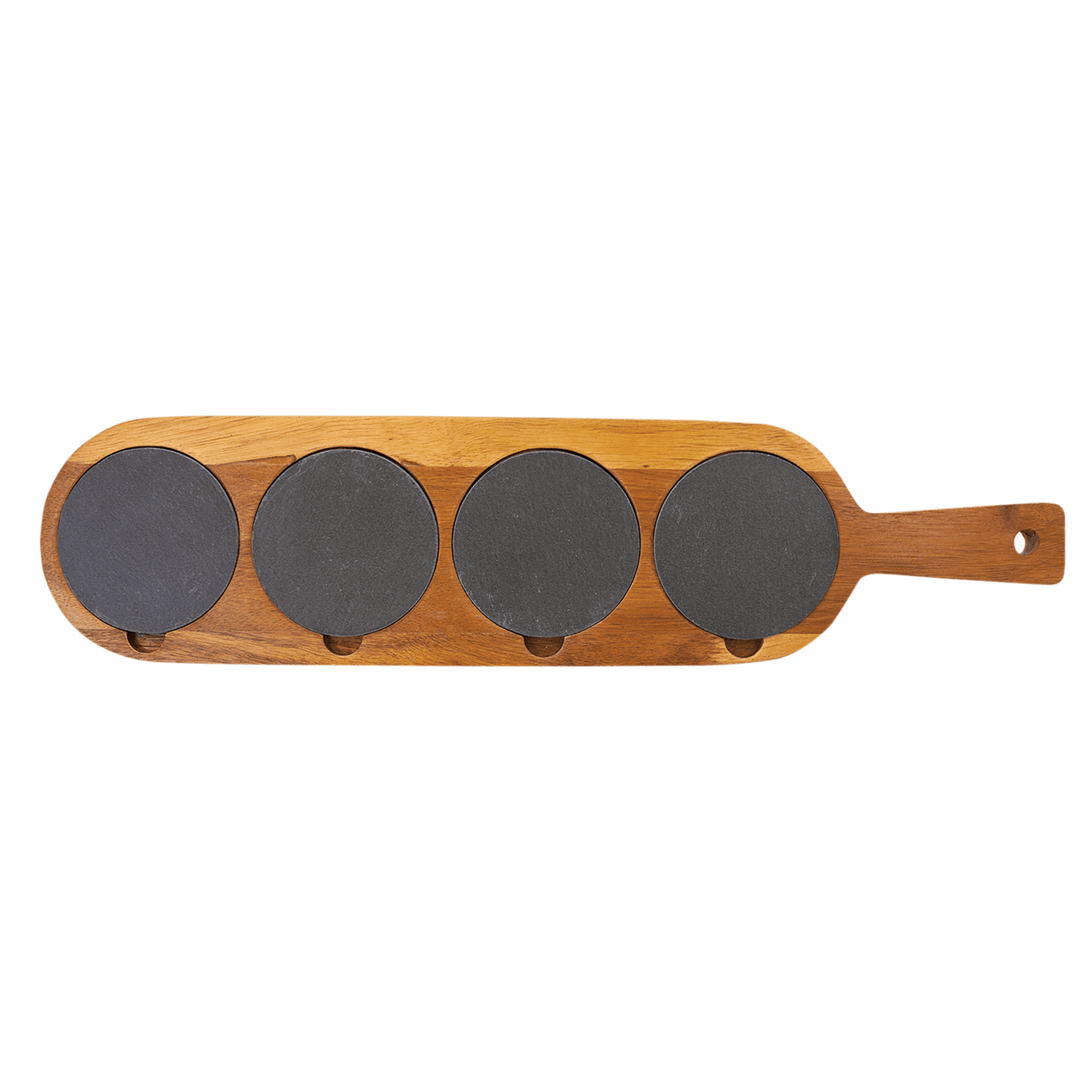Acacia Wood/Slate Serving Board with Coasters