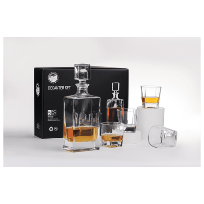 Glass Decanter Set with Four Glasses