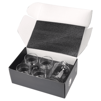 Glass Decanter Set with Four Glasses