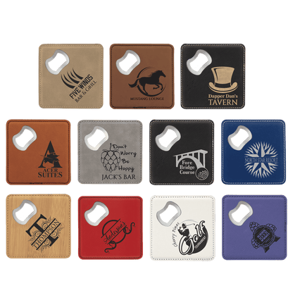 Leatherette Bottle Opener Coaster