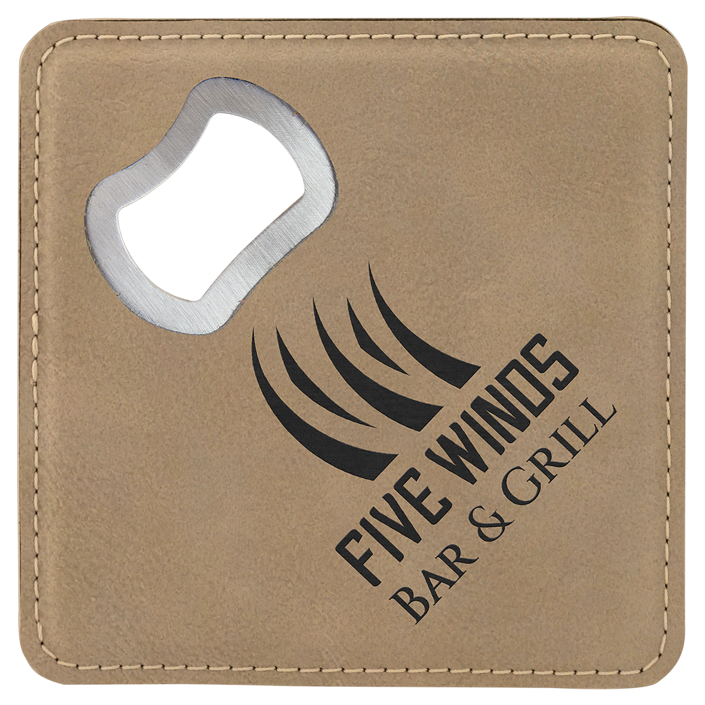 Leatherette Bottle Opener Coaster