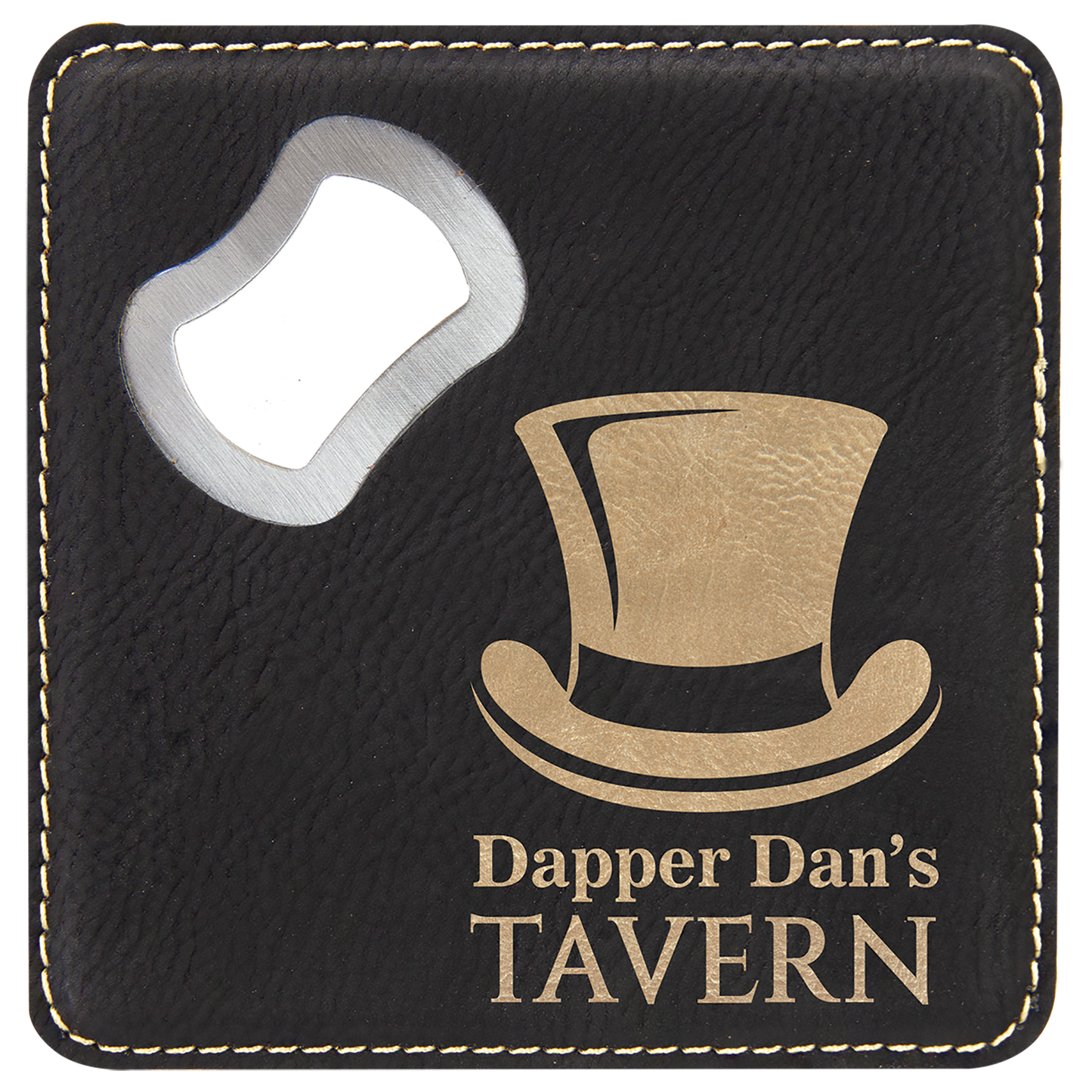 Leatherette Bottle Opener Coaster