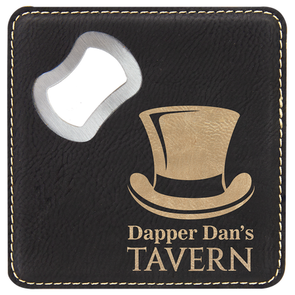 Leatherette Bottle Opener Coaster