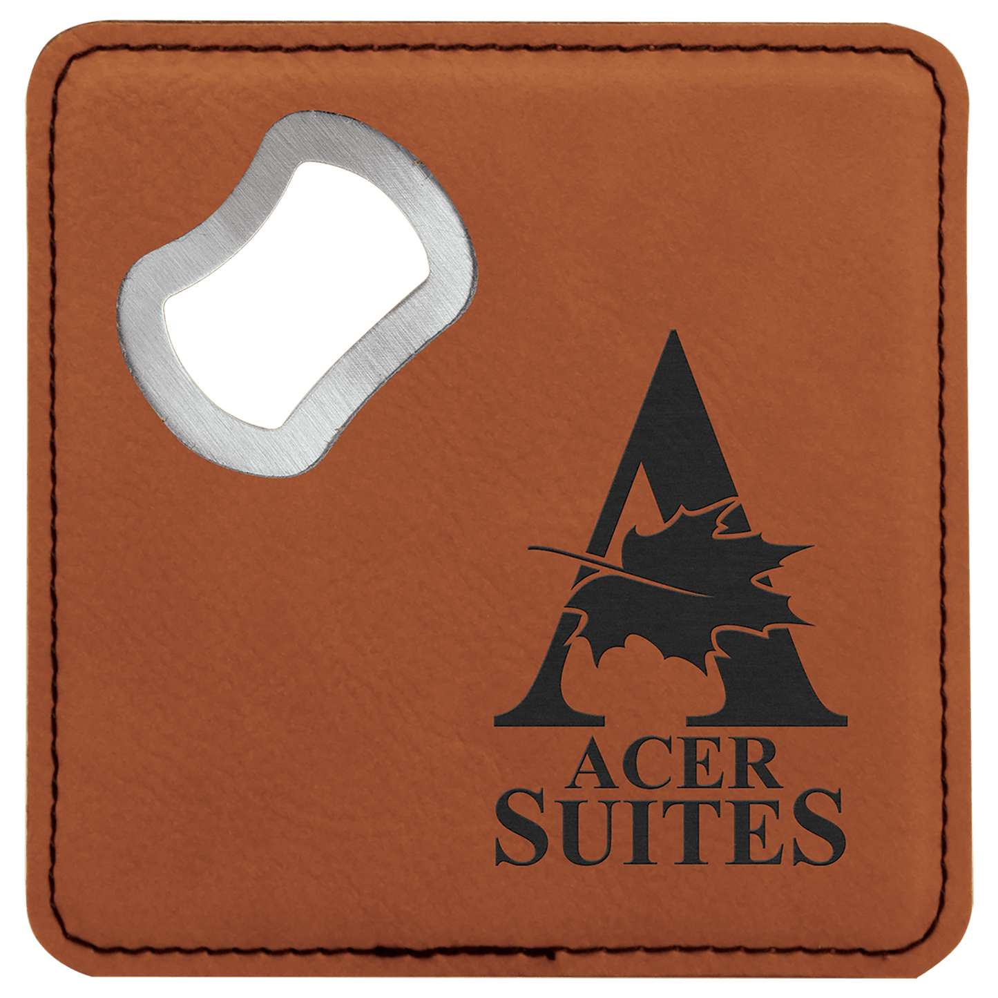 Leatherette Bottle Opener Coaster
