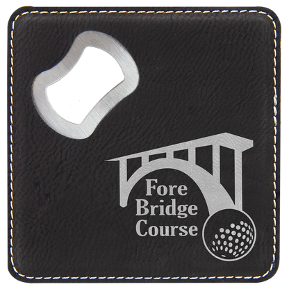 Leatherette Bottle Opener Coaster