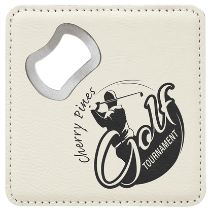 Leatherette Bottle Opener Coaster