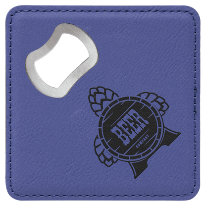 Leatherette Bottle Opener Coaster