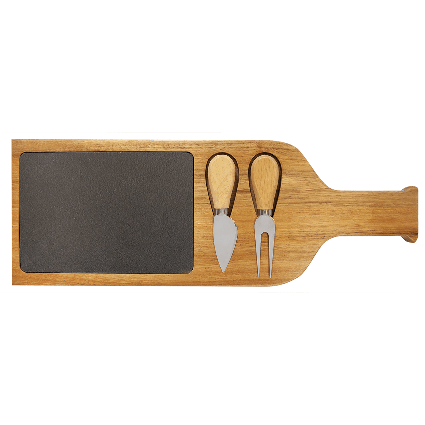 Acacia Wood/Slate Serving Board with Two Tools